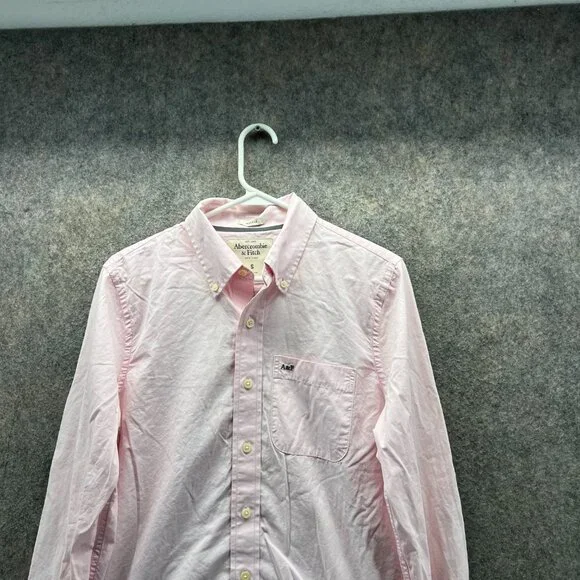 Abercrombie & Fitch Shirt Women Small Pastel Pink Casual Button Down Muscle Fit - Picture 6 of 11